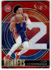 2021-22 Panini Select Cade Cunningham Select Numbers Red Prizms #40 ROOKIE CARD