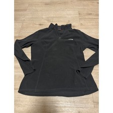 North Face Womens Pullover 1/4 Zip Black Longsleeve Size M Lightweight Polartec