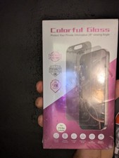 Colorful Glass Privacy Tempered Screen Protector 9H Purple for iP16 Plus