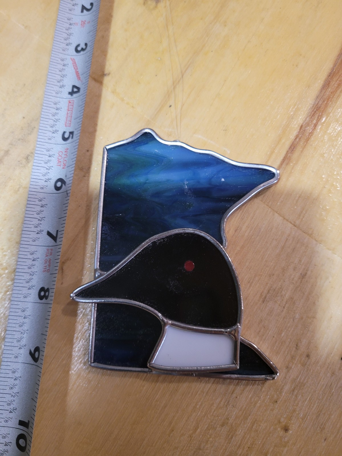 Blue Ruler 10 Inch Stained Glass Loon Suncatcher Hanging Window Ornament Bird Cabin Lake ...