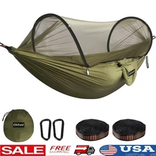 Super Lightweight Camping Hammock W/ Mosquito Net Outdoor Travel Setup New