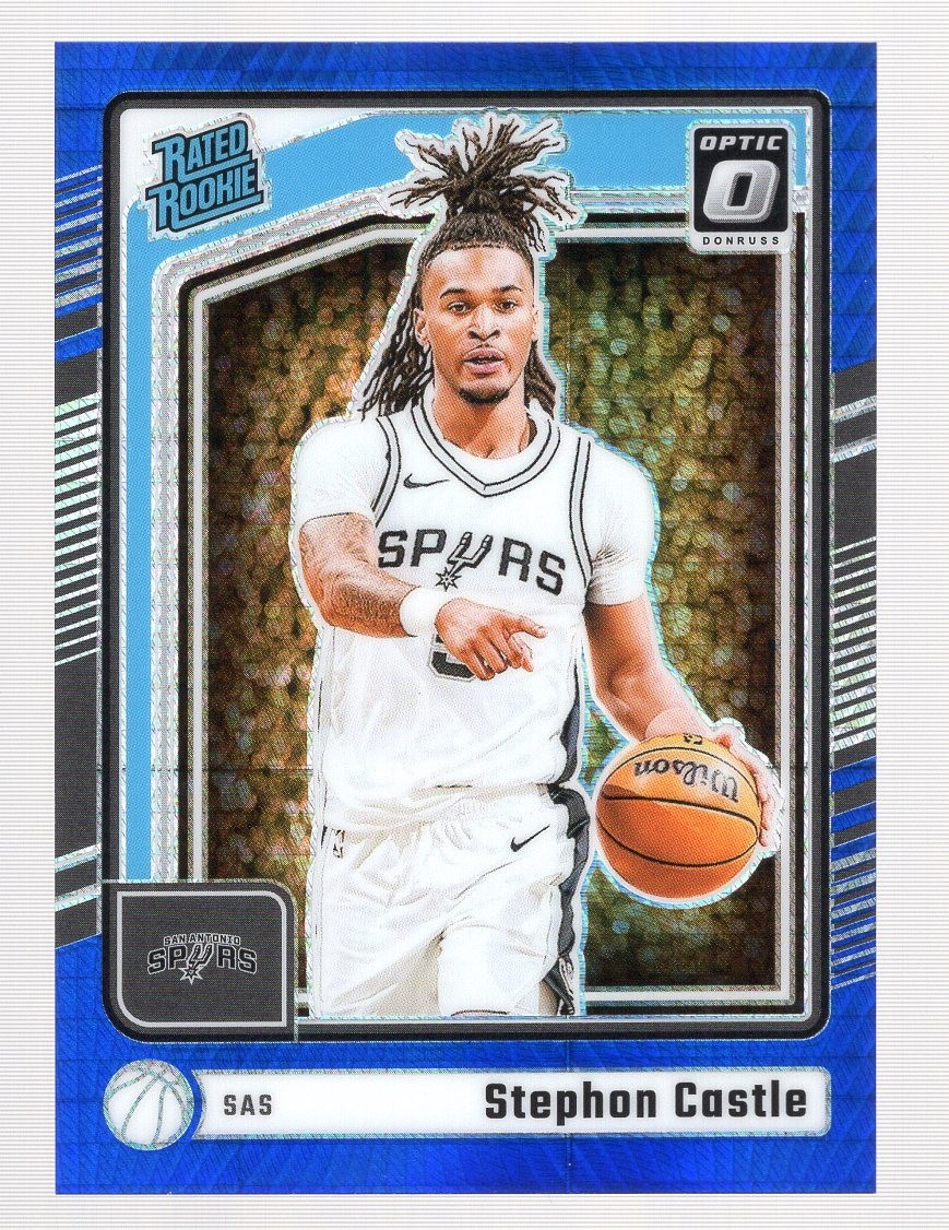 STEPHON CASTLE 2024-25 DONRUSS OPTIC HYPER BLUE PRIZM RC #154/175 **SPURS** #254