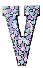 Dot Painted Wood Letter-V