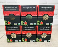 Buddha Teas Organic Kosher Ashwagandha Herbal Tea - 6 Boxes Of 18 Tea Bags