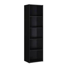 Tall Tier 5 Shelf Bookcase Bookshelf Vertical For Wall Book Thin Small Narrow