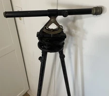 Antique Vtg L S Starrett Surveyor Transit Level with Original Metal Tripod Stand