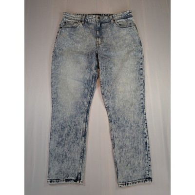 Abercrombie & Fitch Simone High Rise Slim Jeans 31 12R Blue Acid Wash Raw Hem
