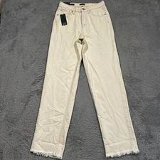 Wild Fable EasyRigid High-Rise Straight Jeans Womens 4 27x31 Ivory Off White NWT