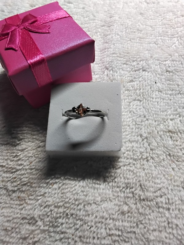 Pretty In Pink. CZ Pinkie Ring Prong Set. Size 5.25