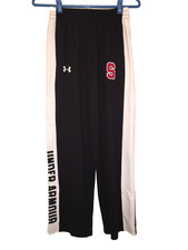 Stanford Under Armour Gym Athletic Pants Youth Large Loose Black White Stripes