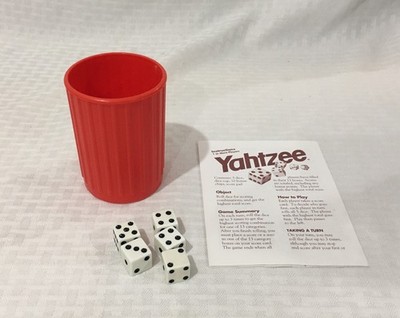 赤身 ２セット coppa YAHTZEE GAME REPLACEMENT RED SHAKER CUP WITH DICE AND INSTRUCTIONS