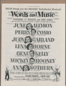 1949 WORDS AND MUSIC June Allyson Original Vintage Movie Promo Ad