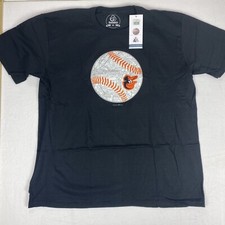 Baltimore Orioles Black T Shirt XL 100% Recycled Material MADE IN USA