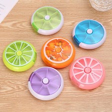 Round Weekly Pill Box Organizer 7 Day Travel Medicine Organizer Case