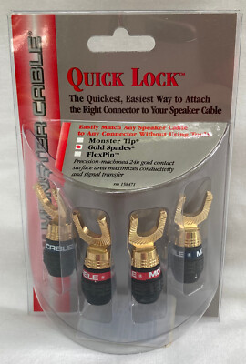 Monster Quick Lock Gold Angled Spade Modular Speaker Cable