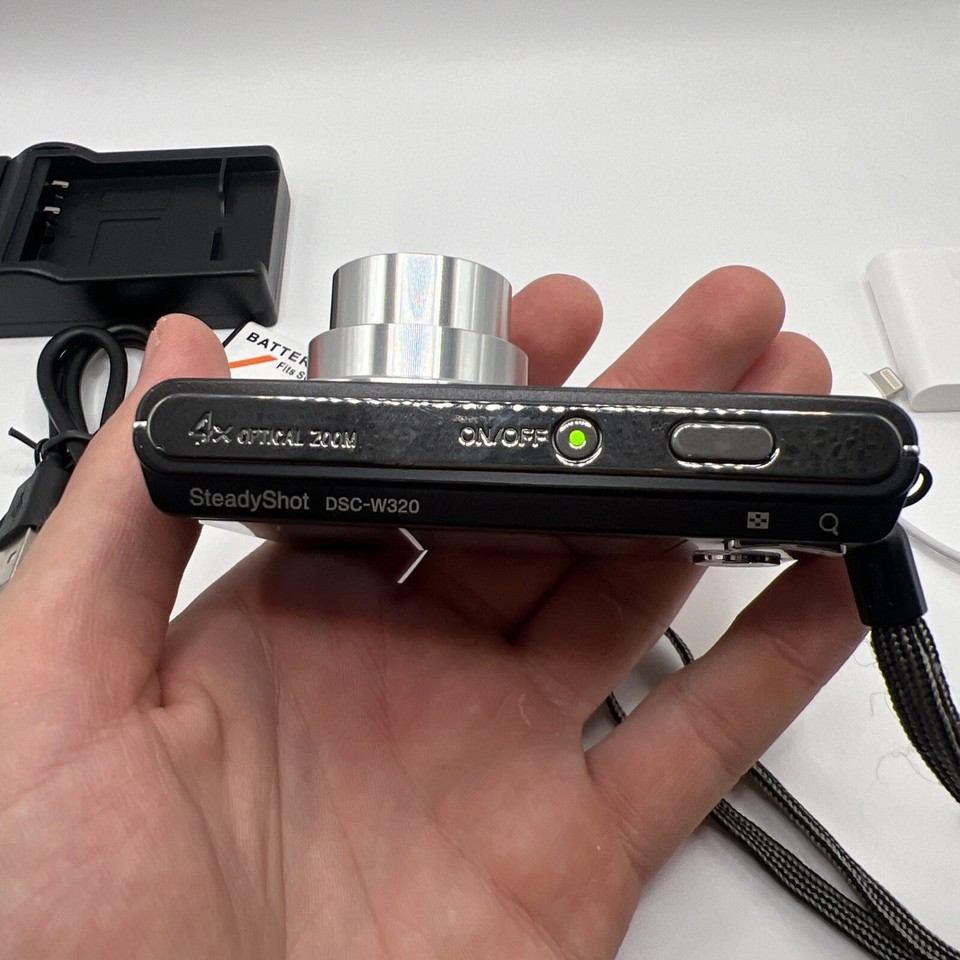 Sony Cybershot DSCW320 14.1 MP With Charger,2 Batteries,SD Card+SD