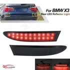 Smoked LED Rear Bumper Reflector Break Lights For 2010-17 BMW X3 F25 Pre-LCI LCI