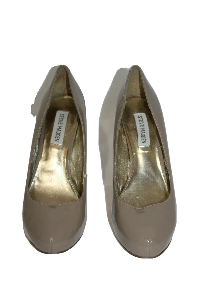 Zapatos de salón Steve Madden para mujer P Miami charol topo tostado tacones neutros 8,5  Foto 3 de 4