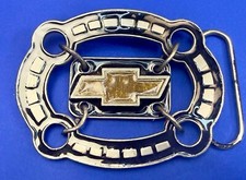 Chevrolet Chevy Gold Bowtie Logo Car Collector Pewter Siskiyou Belt Buckle C300