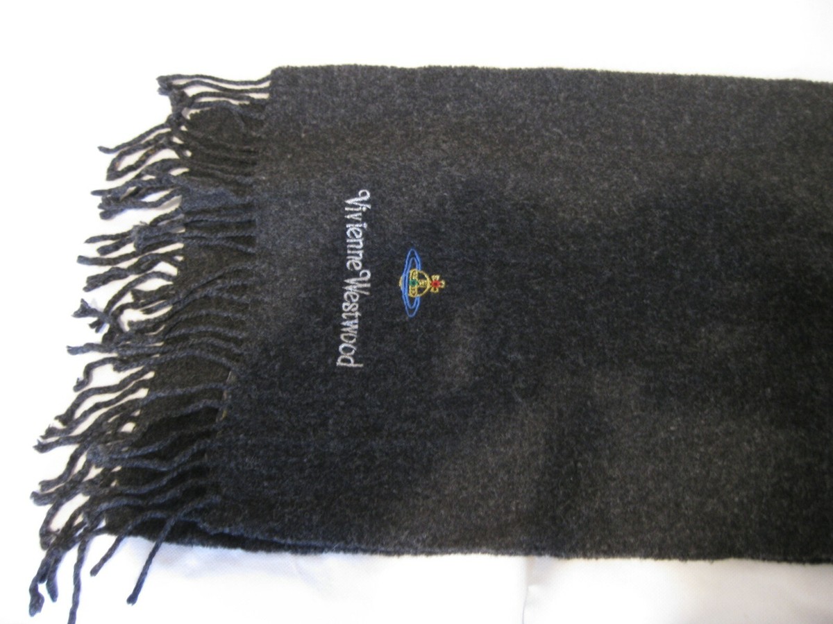 Rare Vintage, Vivienne Westwood Scarf, Solid Black Wool w Rare Vintage, Vivienne Westwood Scarf, Solid Black Wool w
