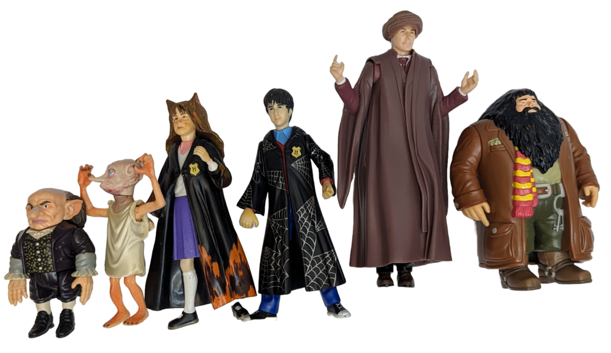 6x Vintage Harry Potter Figures: Cat Hermoine, Quirrell Voldemort