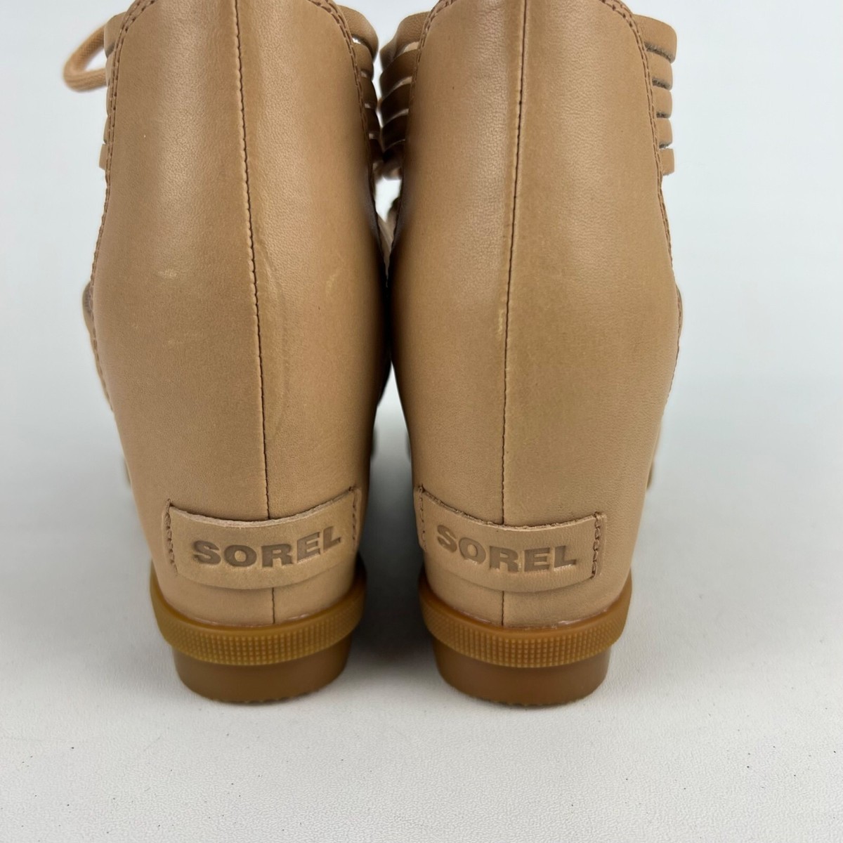 Sorel Womens Joanie II Lace Huarache Wedge Sandals NL4065  Sorel Womens Joanie II‎ Lace Huarache Wedge Sandals NL4065 Camel Brown size 10 main image 0