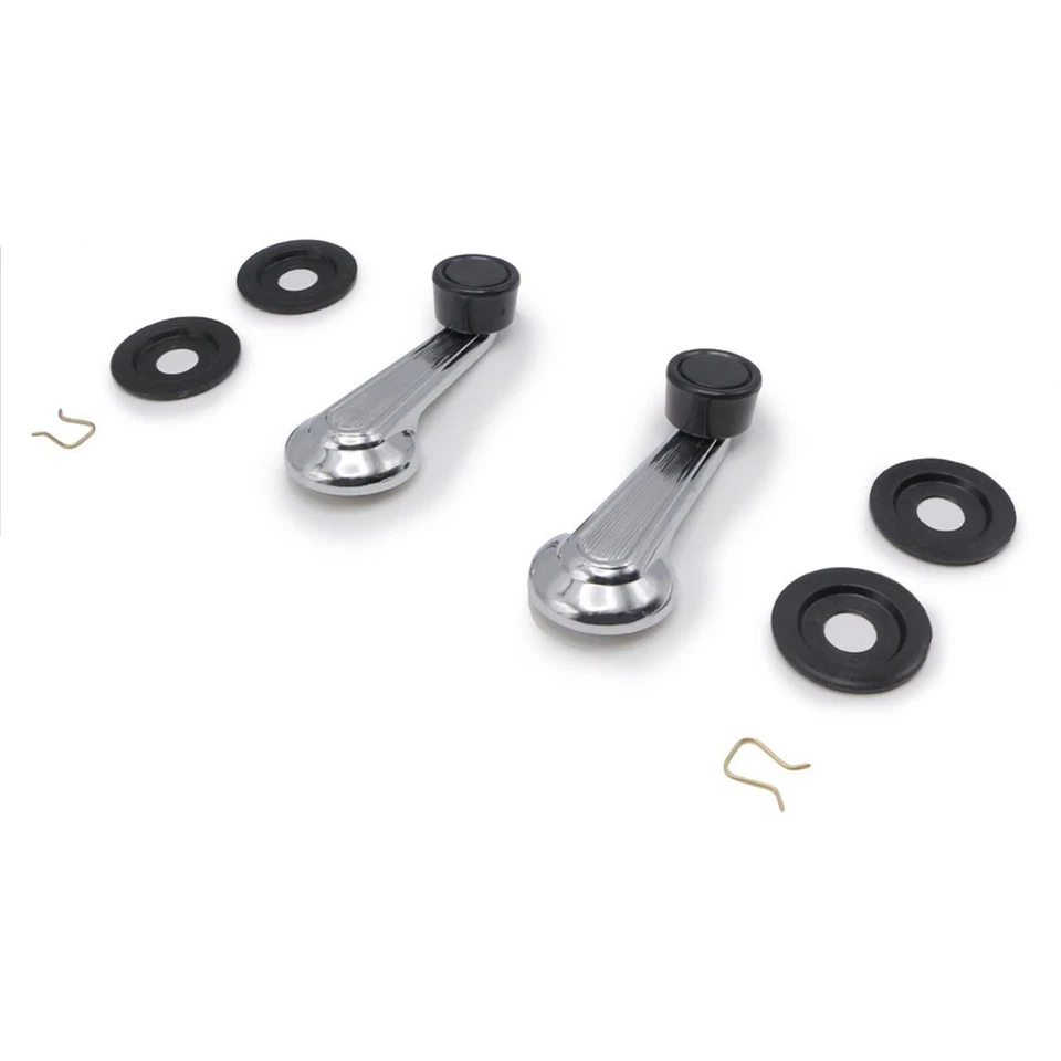 Par de manivela de ventana cromada manual interior para Nissan Datsun 720 1980-91 Foto 4 de 4