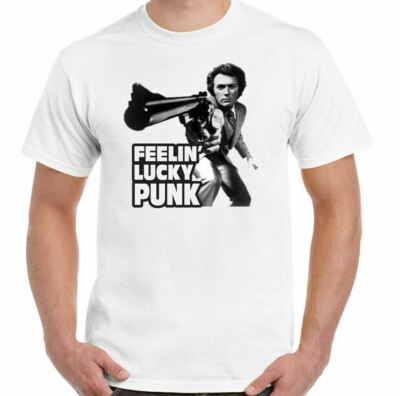 Feelin' Lucky Punk T-Shirt Clint Eastwood Dirty Harry Film Magnum 45 Herren Tee