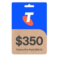 TELSTRA $350 PREPAID MOBILE PHONE MULTI FIT SIM CARD STARTER PACK KIT 4G, 5G