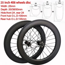20er 406 Carbon Fiber Folding Road Children Bike Small Wheelset 25x30/38/50mm