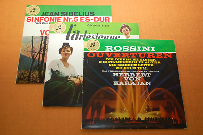 Karajan Sibelius Bizet Rossini Lot of 3 Ed1 Columbia STC 10''LPs r/w Stereo EX