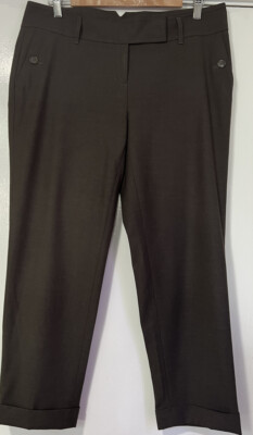 Ann Taylor Loft Career or Casual Vacation Olive Cropped Dress Pants Sz 10 Nice!!