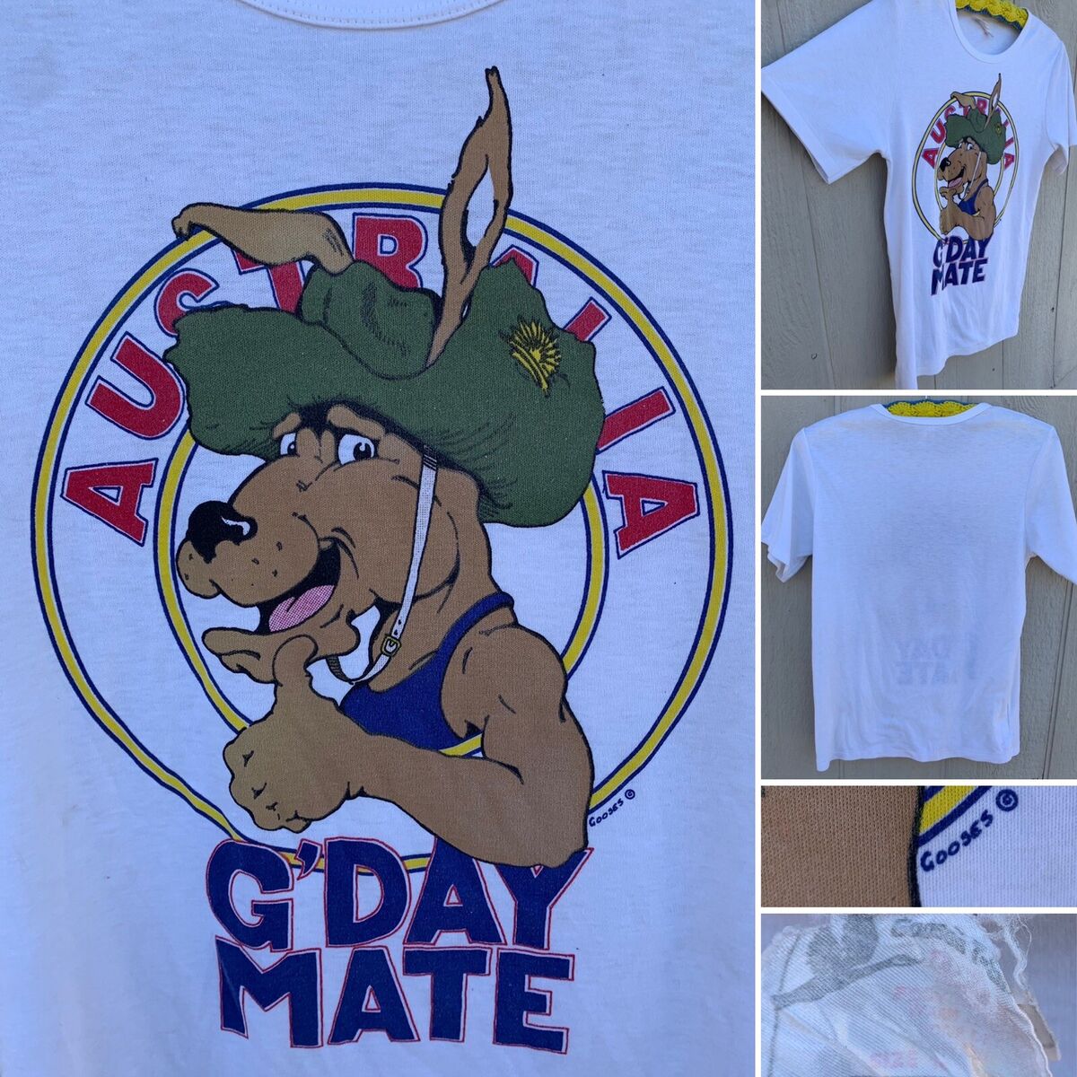 Vintage Gooses Brand Australia T-Shirt G'Day Mate Single Vintage Gooses Brand Australia T-Shirt G'Day Mate Single