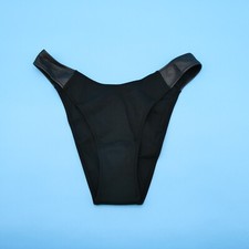 Victorias Secret Medium Black Brazilian Deep Cut Bikini Bottom Swimwear Beach VS