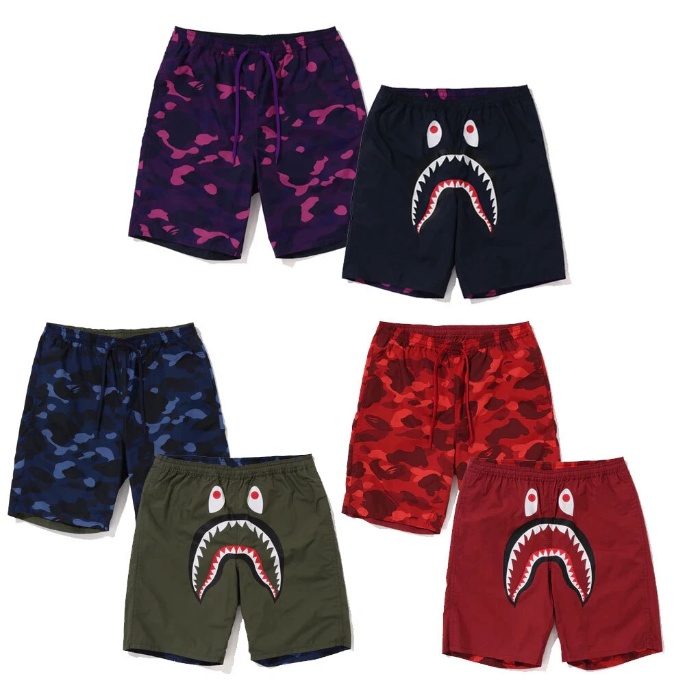 A BATHING APE Men's COLOR CAMO SHARK REVERSIBLE SHORTS 1J30153017 New