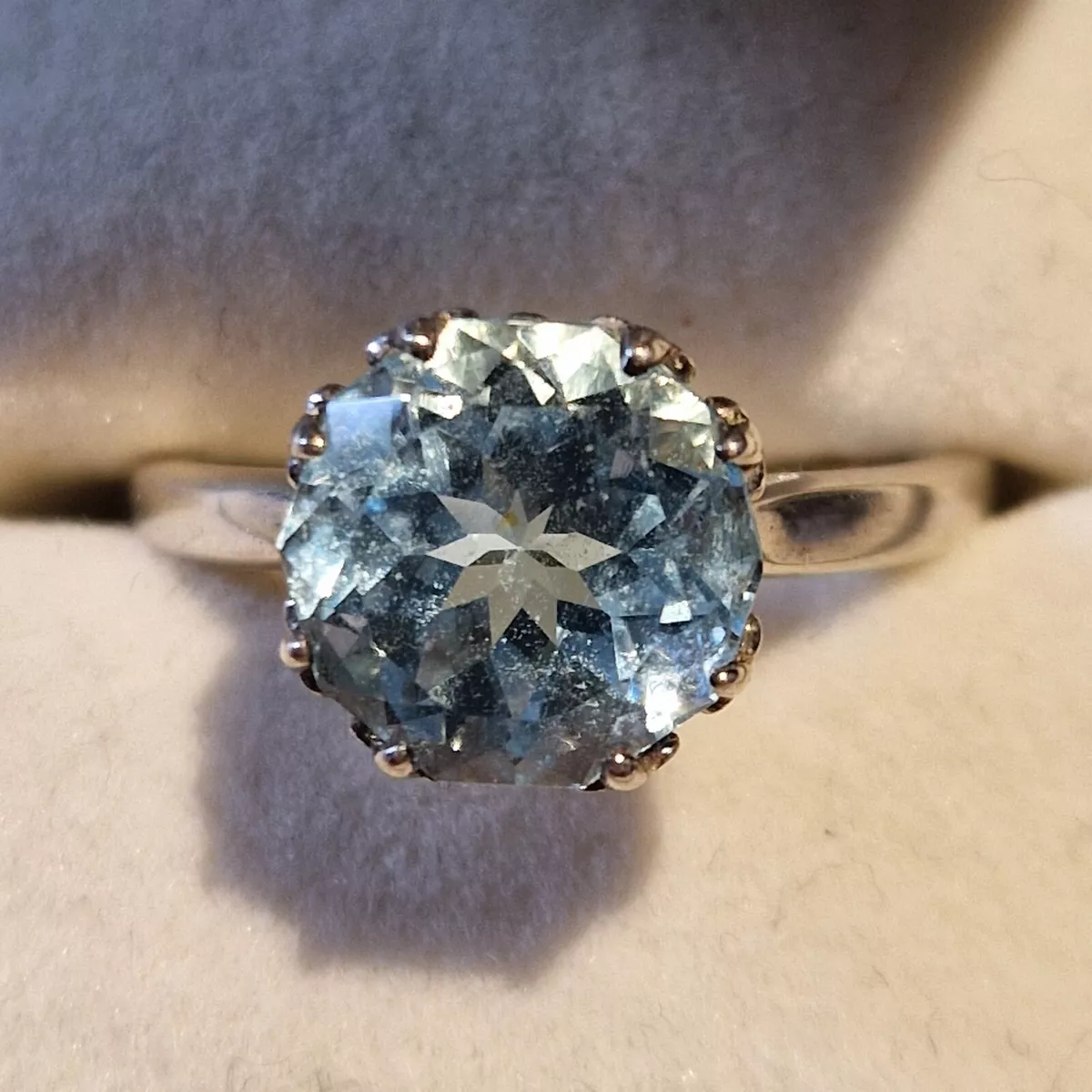 Diamonique cubic zirconia Pale Blue Size Q Ring eBay