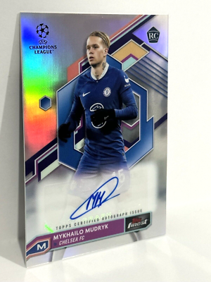 2022-23 Topps Finest UCL Chelsea RC Mykhailo Mudryk Base Autograph
