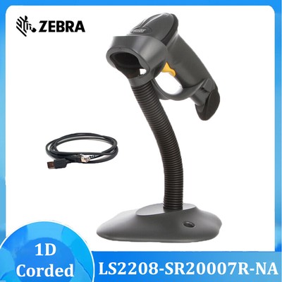 Zebra Symbol LS2208-SR20007R-NA 1D USB Handheld Laser Barcode Scanner with Stand