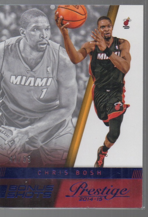 CHRIS BOSH 2014-15 PANINI PRESTIGE BONUS SHOTS BLUE CARD #136 /99