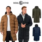Soulstar Mens Banana Coat Longline Puffer Jacket Parka Padded Hooded Coat, S-3XL