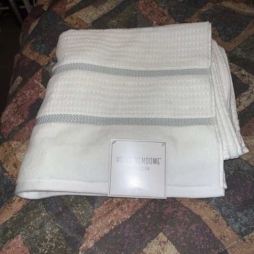 Hotel Vendome Spa Collection 100 COTTON Bath TOWEL Velour White Waffle eBay