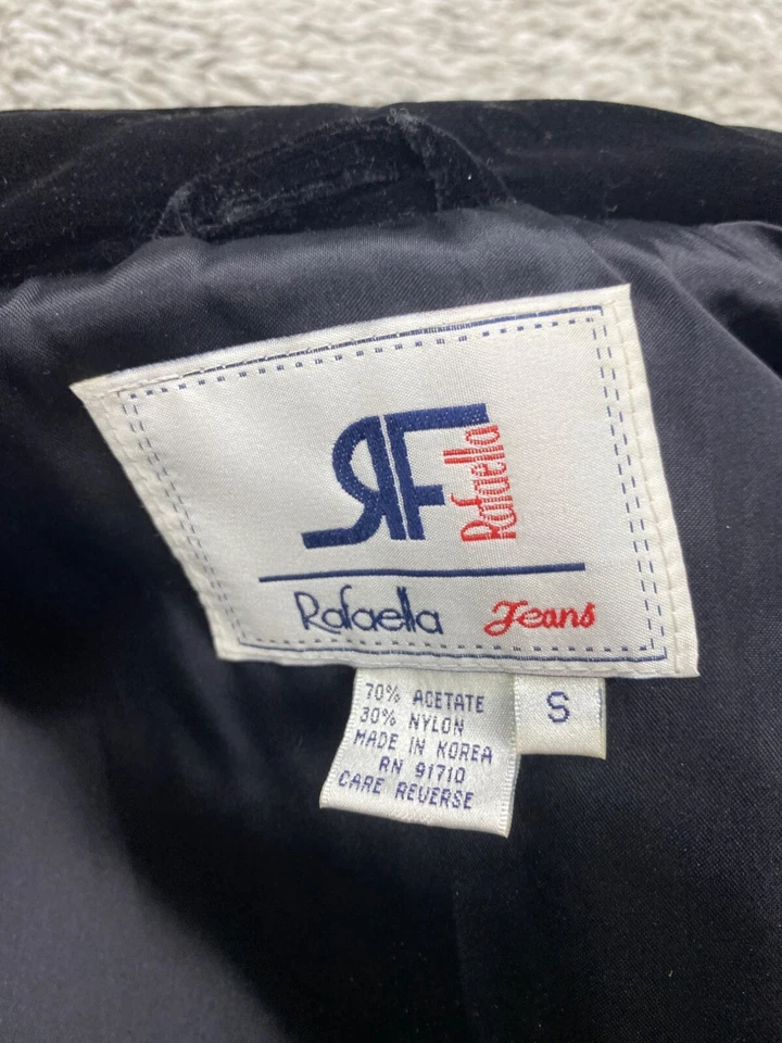 Rafaella Jacket Women Small Black Velvet Velour Quilted Puffer Vest Whimsigoth - Image 4 of 4