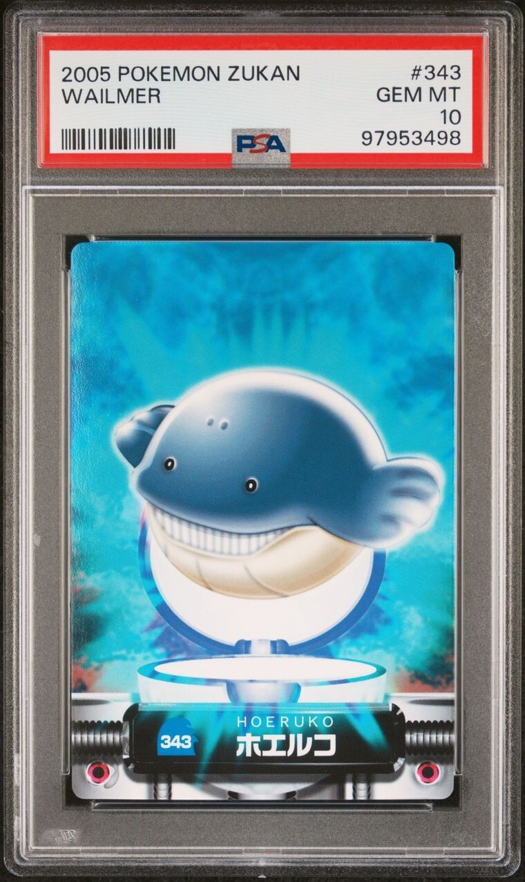 PSA 10 GEM MINT Wailmer #343 Carddass Zukan Advanced Gen Bandai Pokémon POP 1 Rare