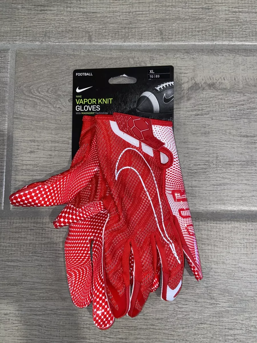 Nike Vapor Knit 3.0 Adult Football Gloves RED WHITE Size X Large