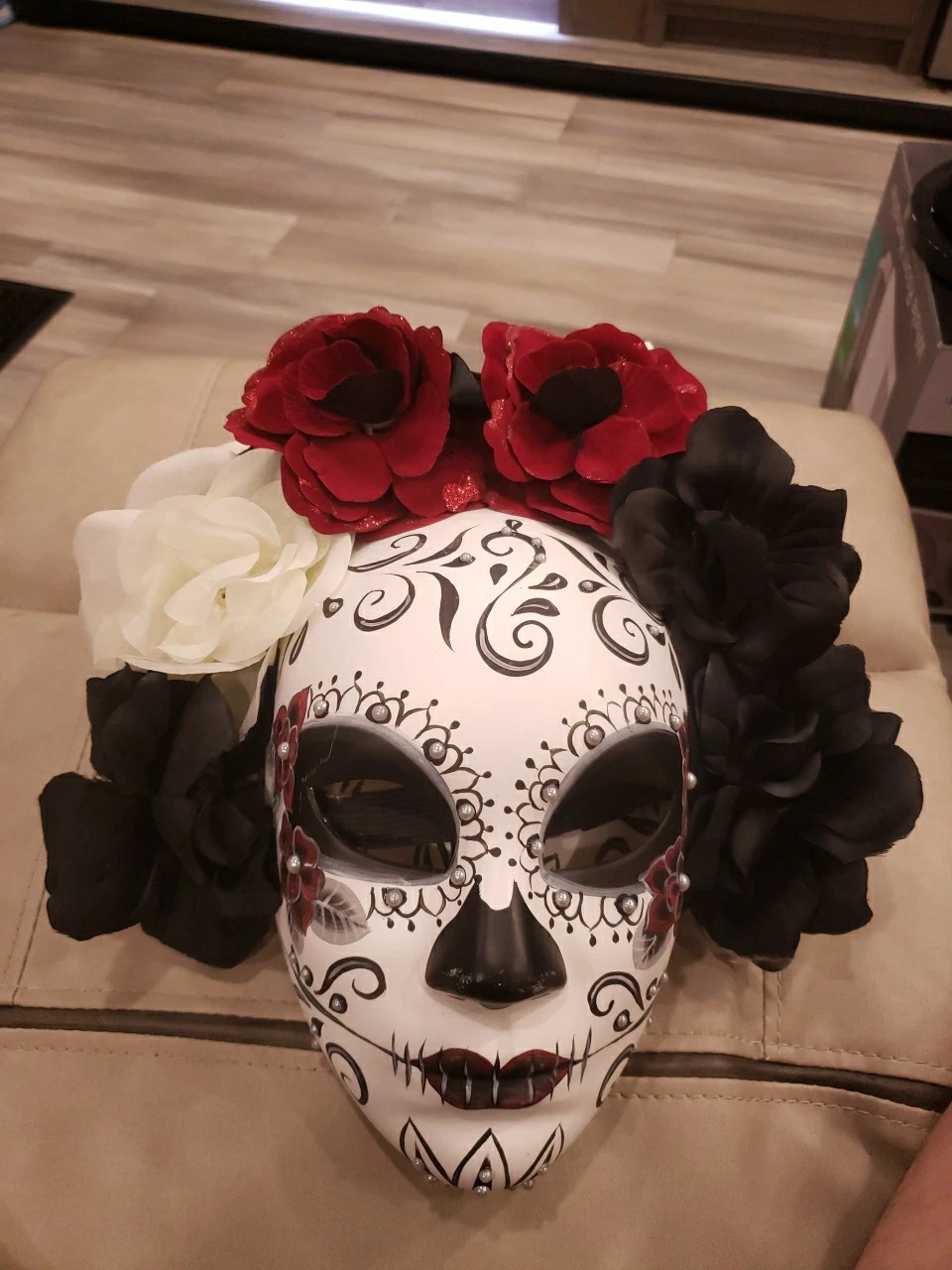 Day of the Dead Masquerade Mask Dia De Los Muertos Mixed Roses Full Face