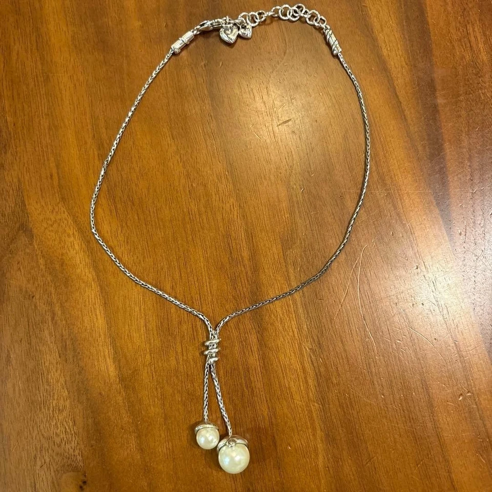 Collier de perles Brighton ton argent - Photo 1/4