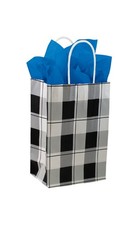 SSWBasics Small Buffalo Check Paper Shopping Bags - Case of 100