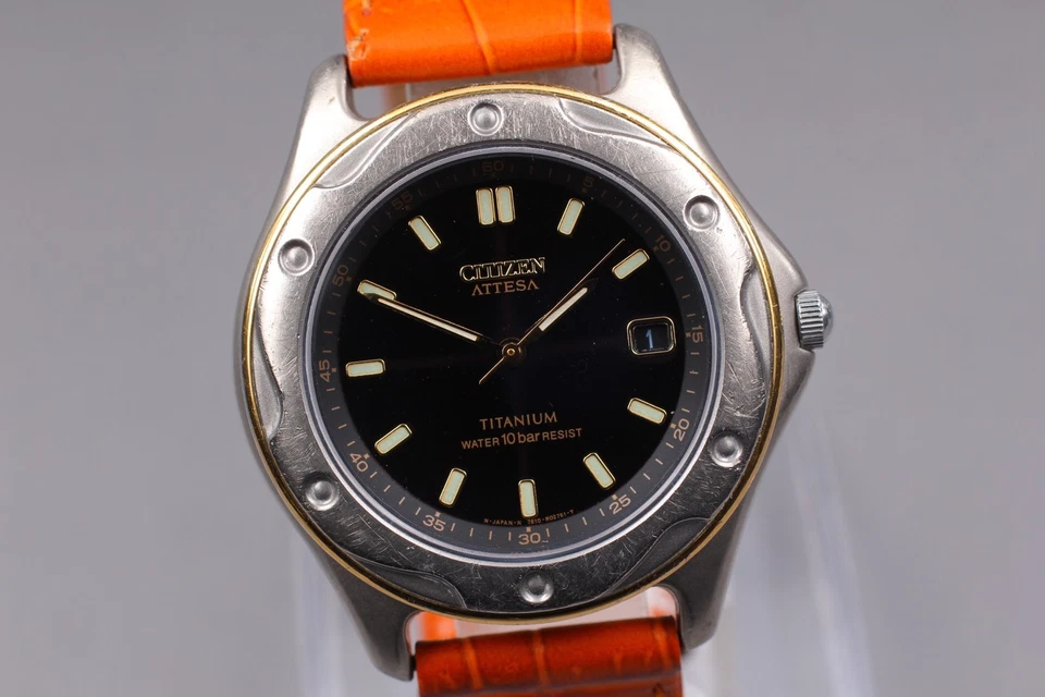 [Exc+5] CITIZEN ATTESA 7875-H01229 Eco-Drive 7810 Black Titan Herrenuhr JAPAN - Bild 3 von 4