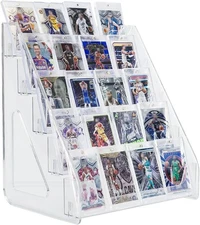 5-Tier Acrylic Trading Card Display Stand, Large Capacity Detachable Holder