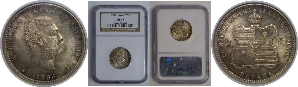 片山　M S 25キロ MS 63 Graded 1883 Year Kingdom of Hawaii Coins for sale | eBay